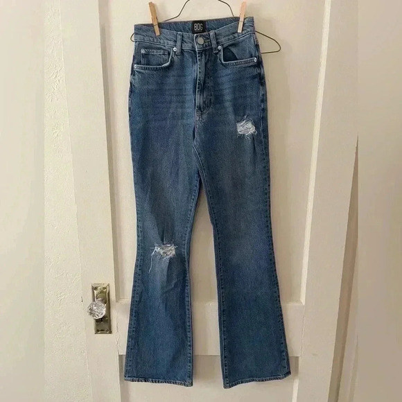BDG urban outfitters dark wash stretch high waisted flare jeans size 25 - Picture 1 of 8